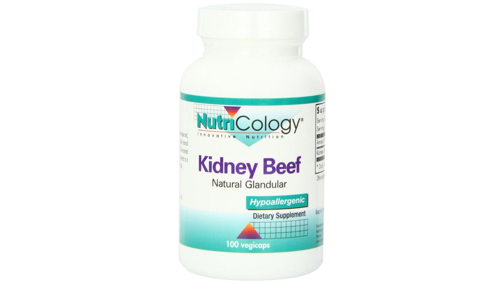 Allergy Research Group kidney beef supplement bottle with capsules for daily dietary support