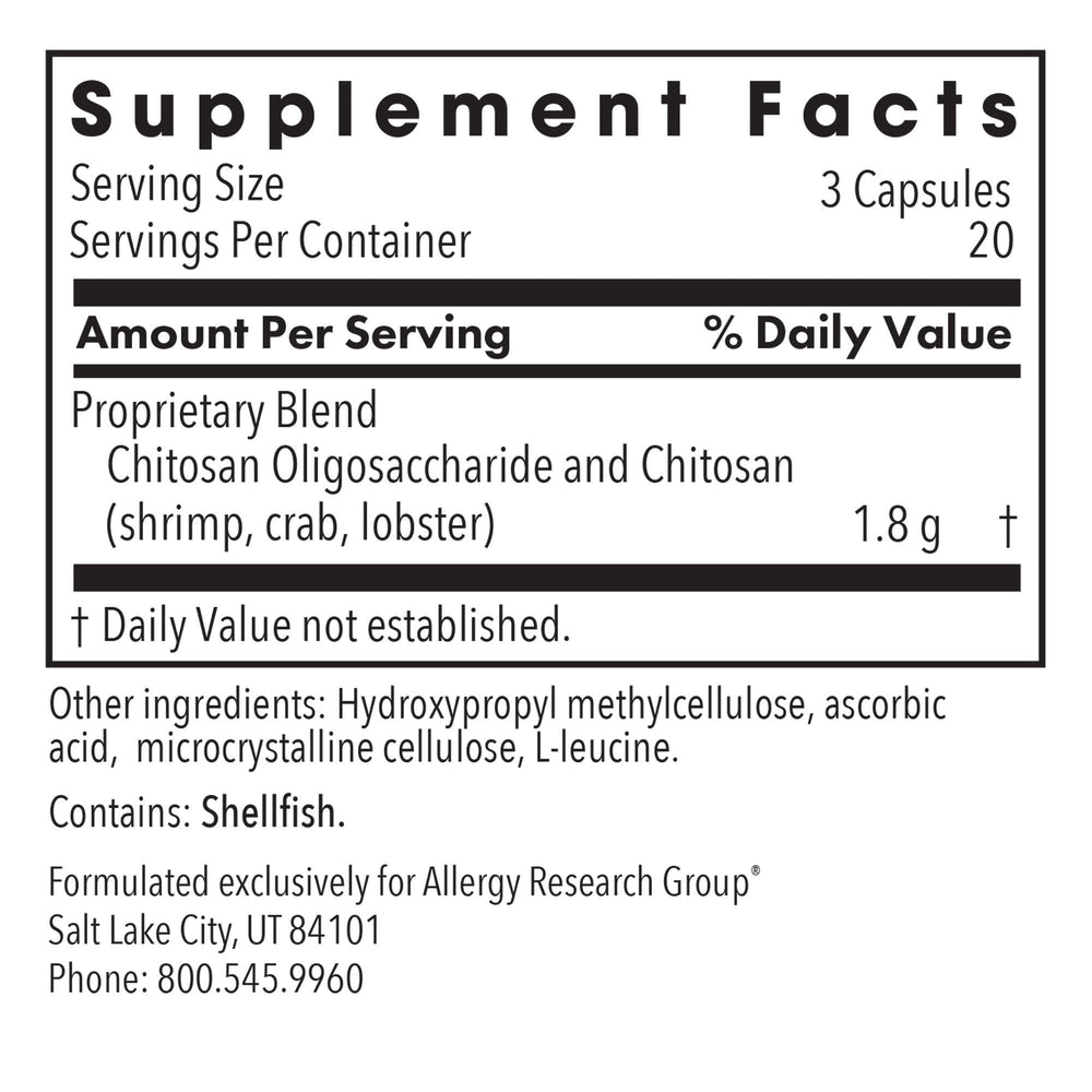 MicroChitosan capsules close-up, vegetarian formula for daily use.