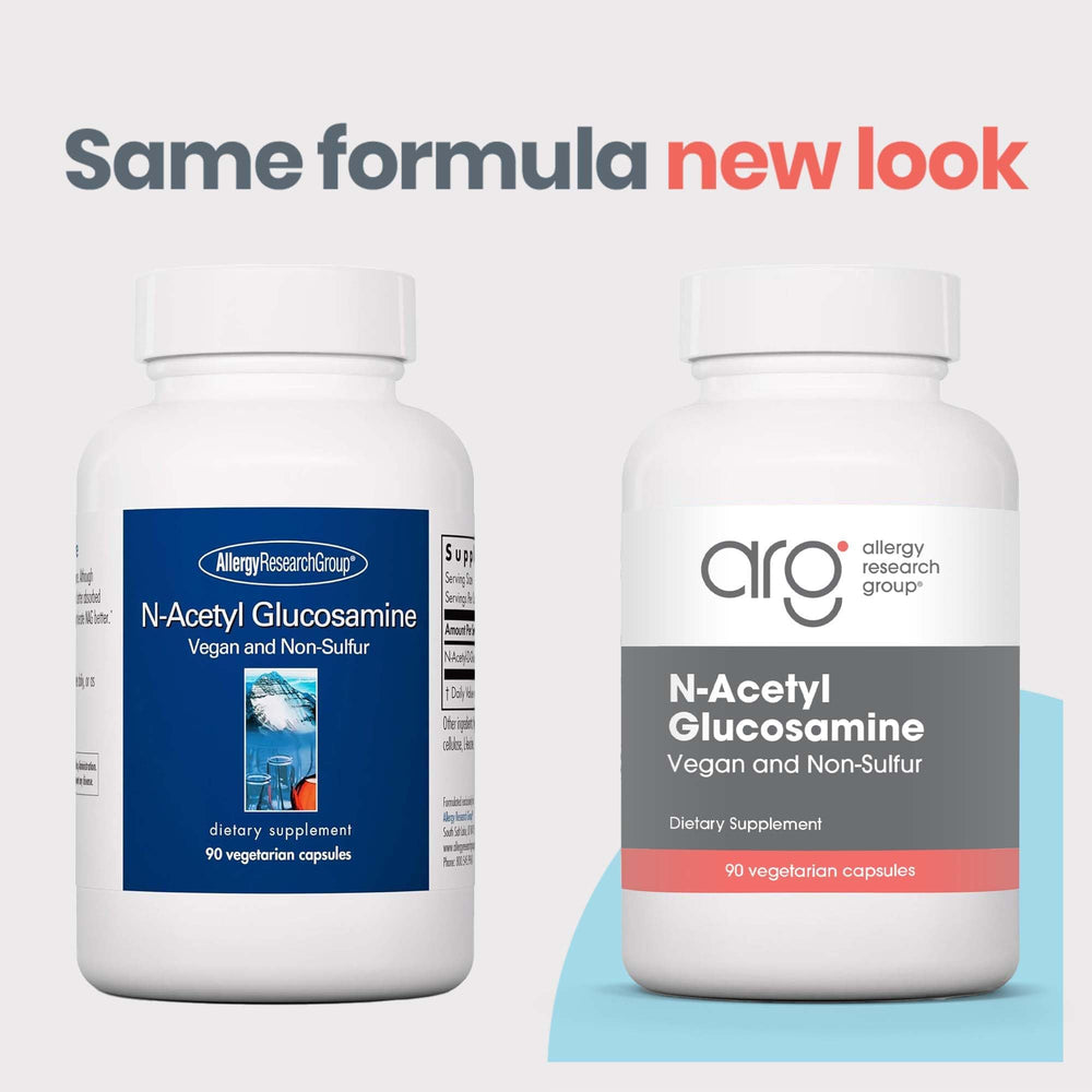 Front label of Allergy Research Group NAG highlighting supplement purpose for joints.
