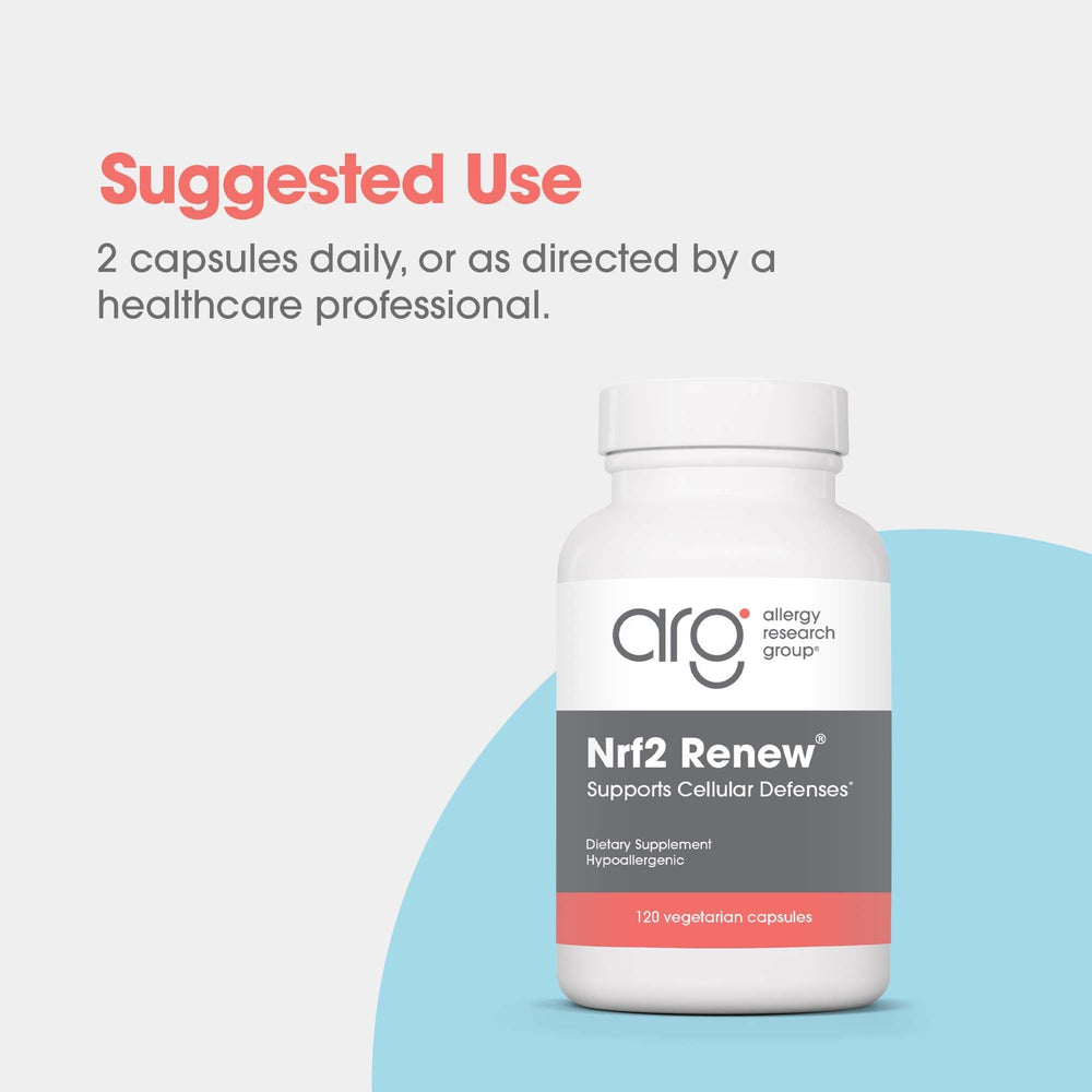 Nrf2 Renew packaging highlighting green tea extract and botanical blend