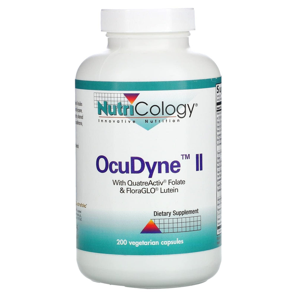 Allergy Research Group Nutricology Ocudyne II Vegicaps bottle for herbal multivitamin support.