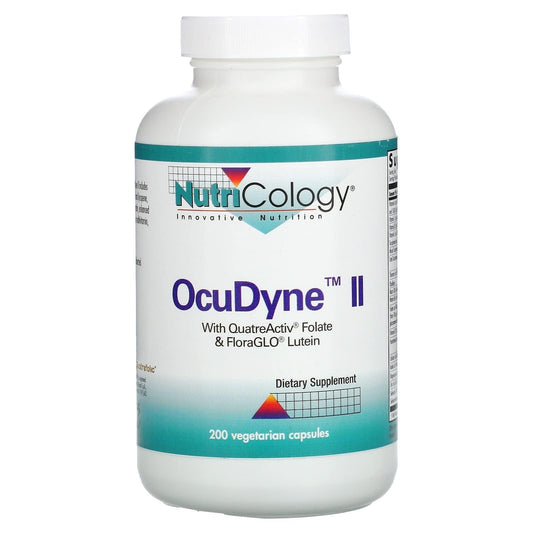 Allergy Research Group Nutricology Ocudyne II Vegicaps bottle for herbal multivitamin support.
