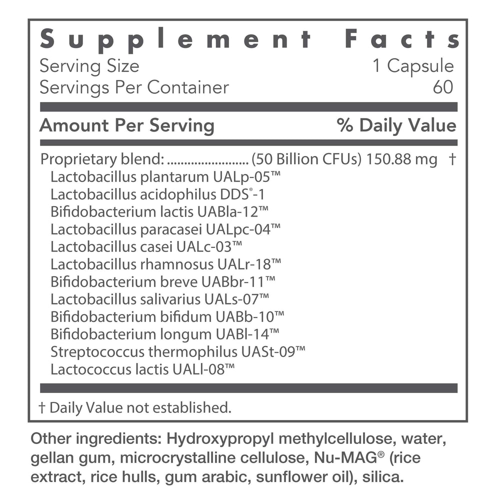 Nutricology Restore-Biotic Complete capsules close-up, vegetarian and easy daily use