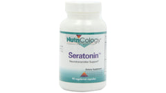 Allergy Research Group Nutricology Seratonin supplement bottle on shelf promoting calm mood and balanced sleep