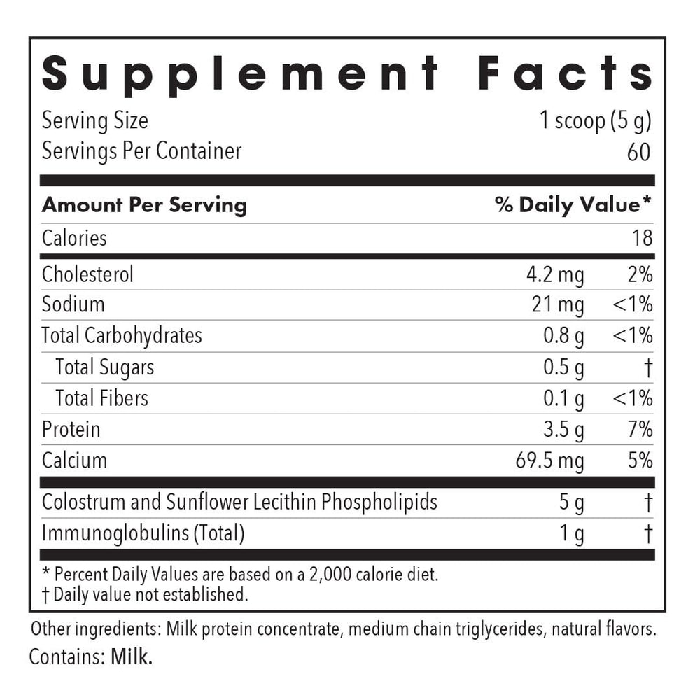 Allergy Research Group phospholipid colostrum bottle top for daily wellness