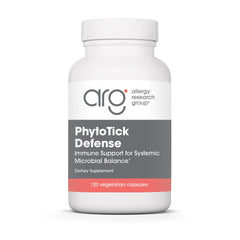 Allergy Research Group Phyto Tick Defense capsules on white background showing mushroom complex