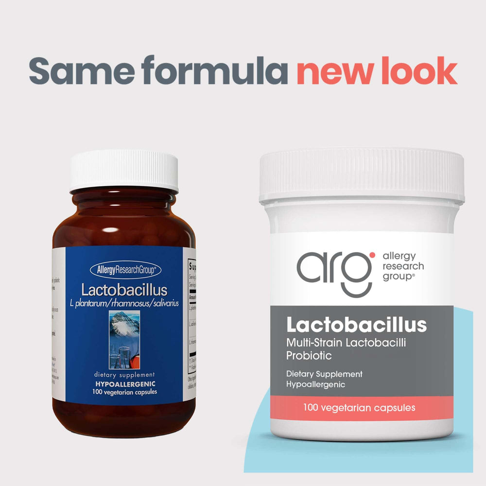 Allergy Research Group three probiotic strains close-up showcases diverse lactobacilli for digestive support.