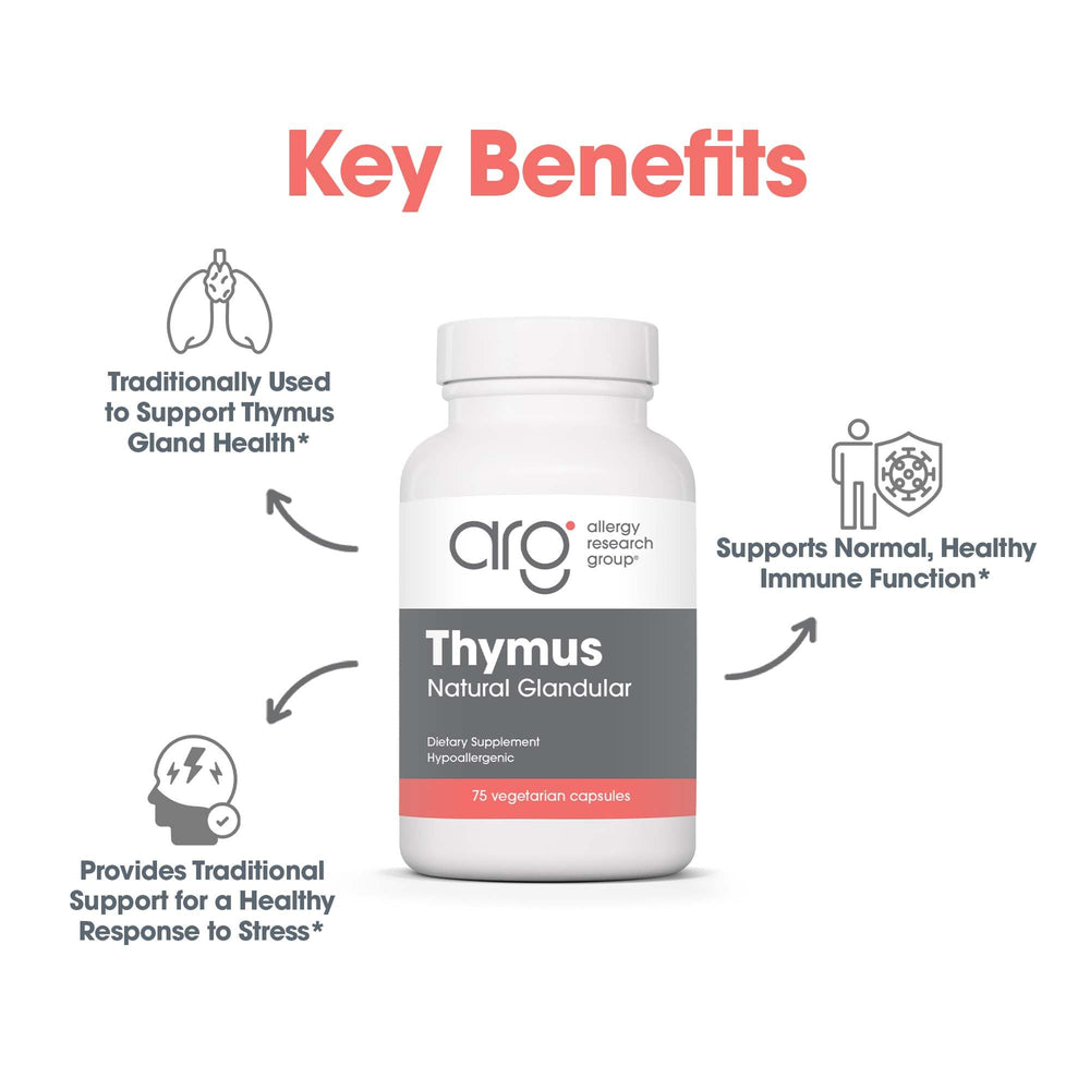 Allergy Research Group thymus glandular ovine lyophilized form image conveying potency