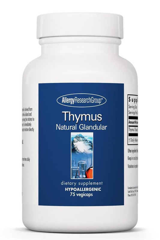 Allergy Research Group thymus supplement bottle front for daily immune support
