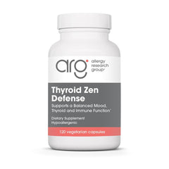 Allergy Research Group Thyroid Zen Defense bottle with easy-to-swallow capsules for daily thyroid support