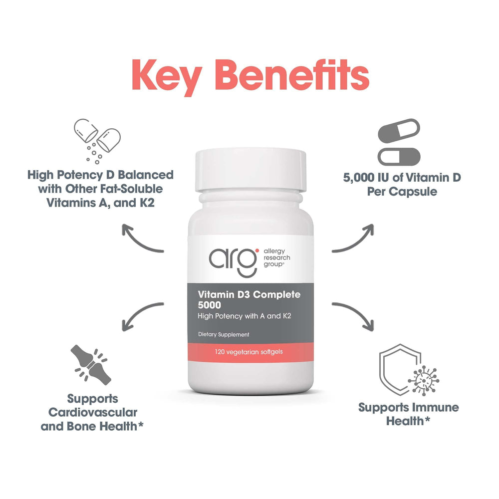 Allergy Research Group Vitamin D3 Complete 5000 nutrition panel for informed supplementation choices