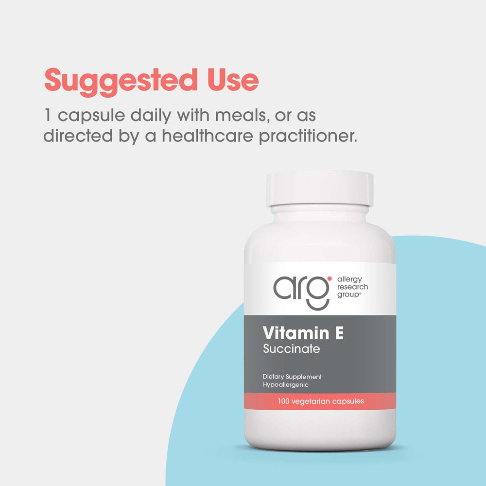 Jar packaging of Allergy Research Group Vitamin E Succinate supplements