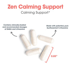 Zen packaging with serving information and 60 servings per bottle