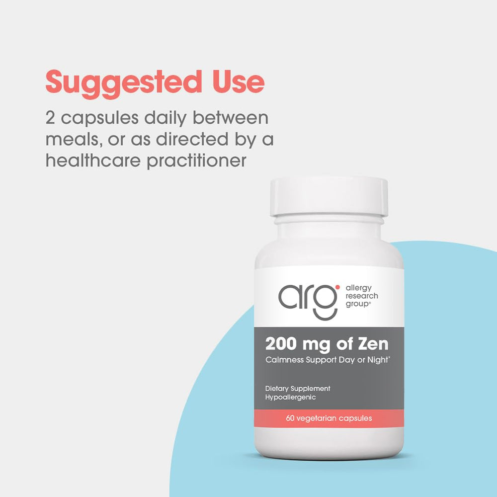 Allergy Research Group Zen vegetarian capsules suitable for plant-based regimens.