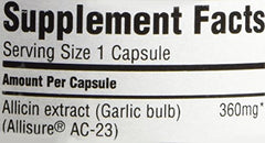 ALLIMAX AlliUltra odorless capsules preventing garlic aftertaste during use.