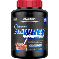 ALLMAX AllWhey Classic chocolate powder jar for easy daily protein