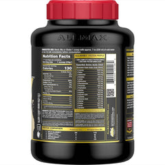 ALLMAX Gold AllWhey French Vanilla shake poured into a glass after training