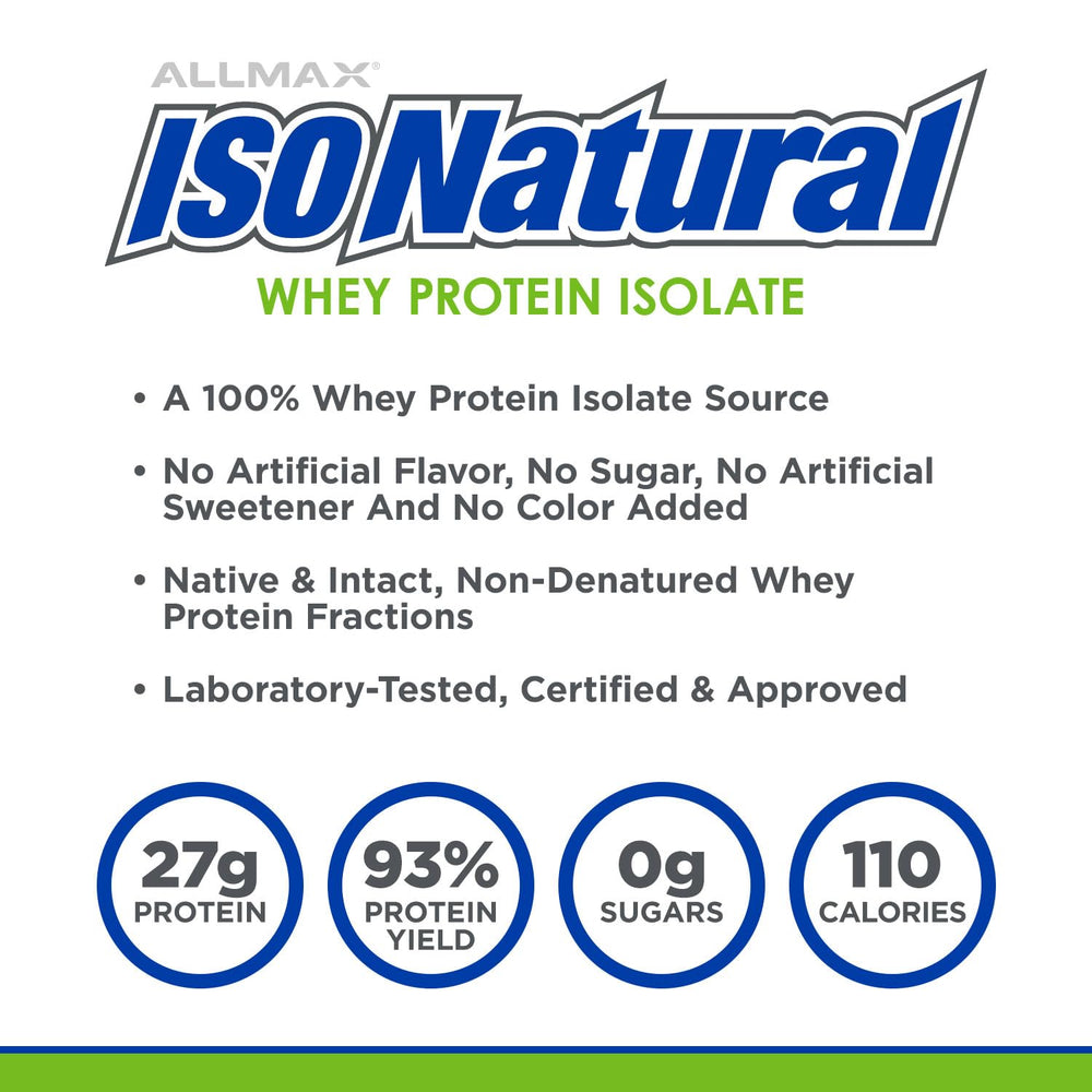 ALLMAX ISONATURAL powder pours into a shaker for a quick shake.