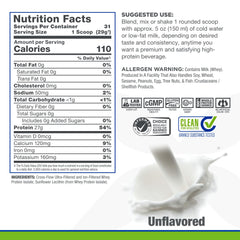 ALLMAX ISONATURAL unflavored powder scoop measures the 27 g serving.
