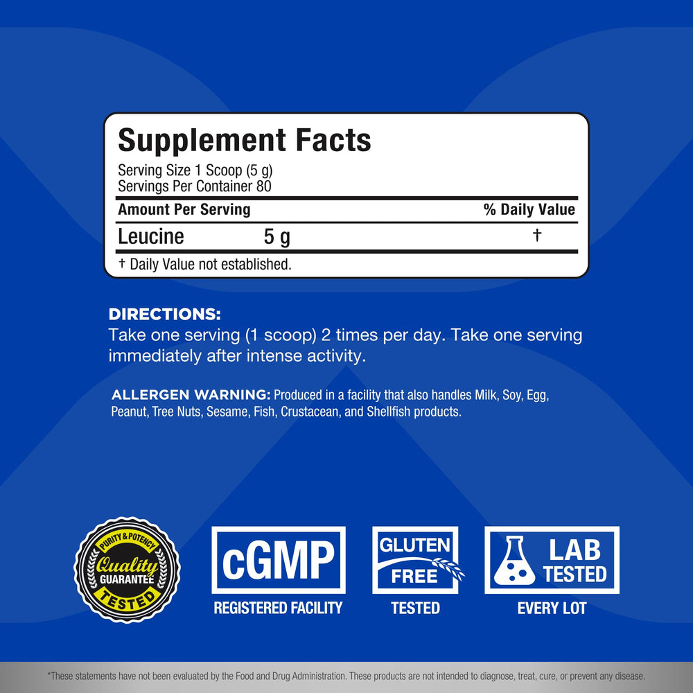ALLMAX Leucine scoop dispensing quick daily amino energy