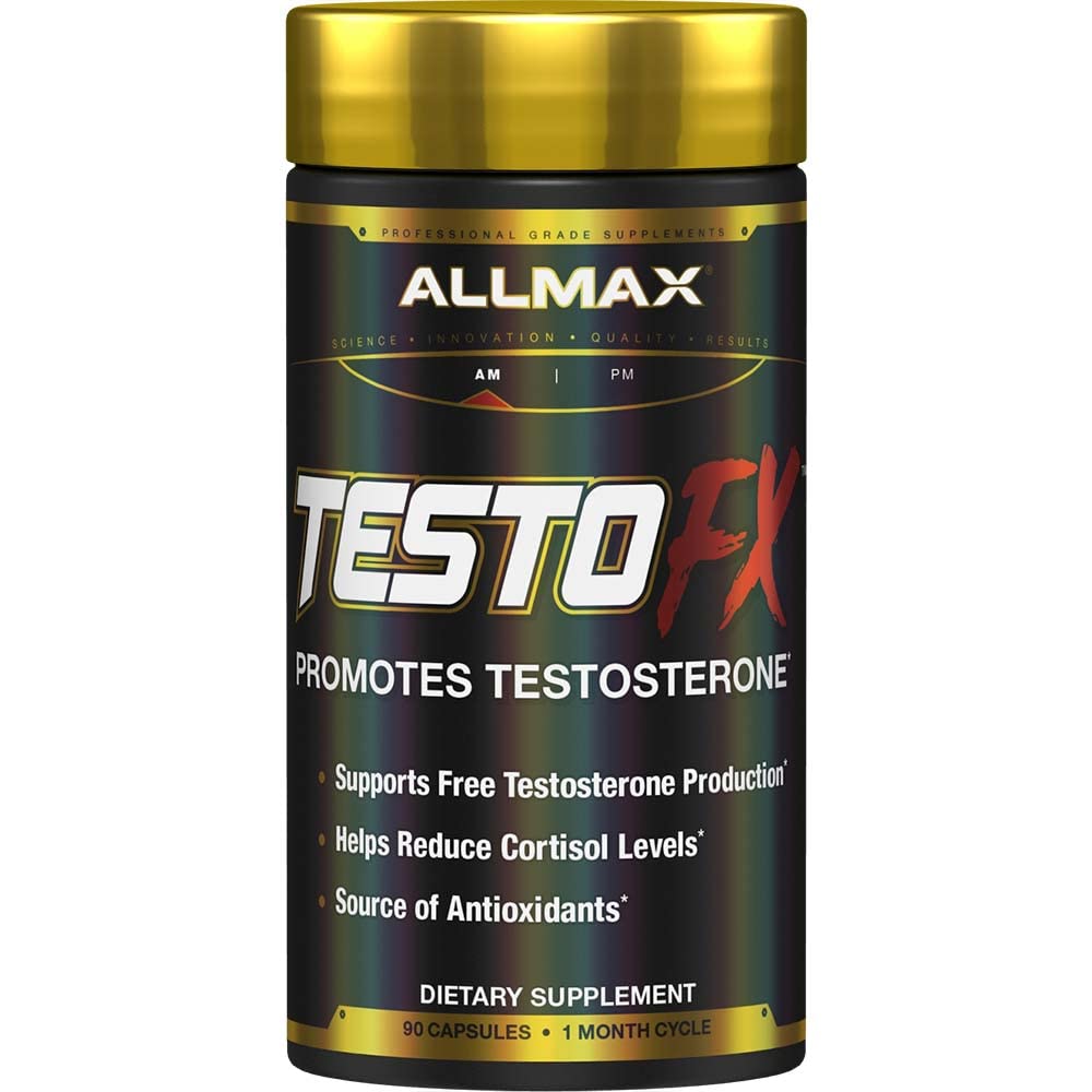 ALLMAX TestOFX bottle front view for energy and focus.