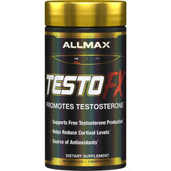 ALLMAX TestOFX bottle front view for energy and focus.