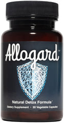 Allogard bottle front shows a clean label for natural detox support.