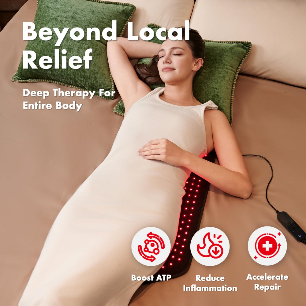 ALLOLO red light therapy pad knee area for joint warmth and mobility.