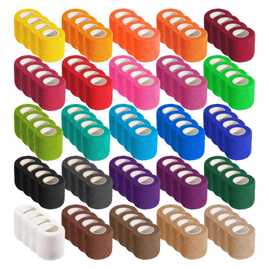 Allruyee 100-roll self-adherent bandage wrap in vibrant colors offers versatile sports support.