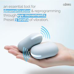 ALMAWAVE SENSE EMDR tappers in on-the-go use during therapy sessions.