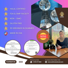 ALNIMA bottle with glass of water illustrating daily routine