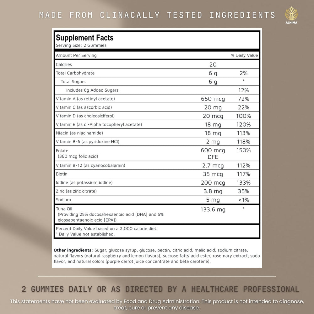 ALNIMA DHA EPA fish-oil content close-up showing omega-3 benefits