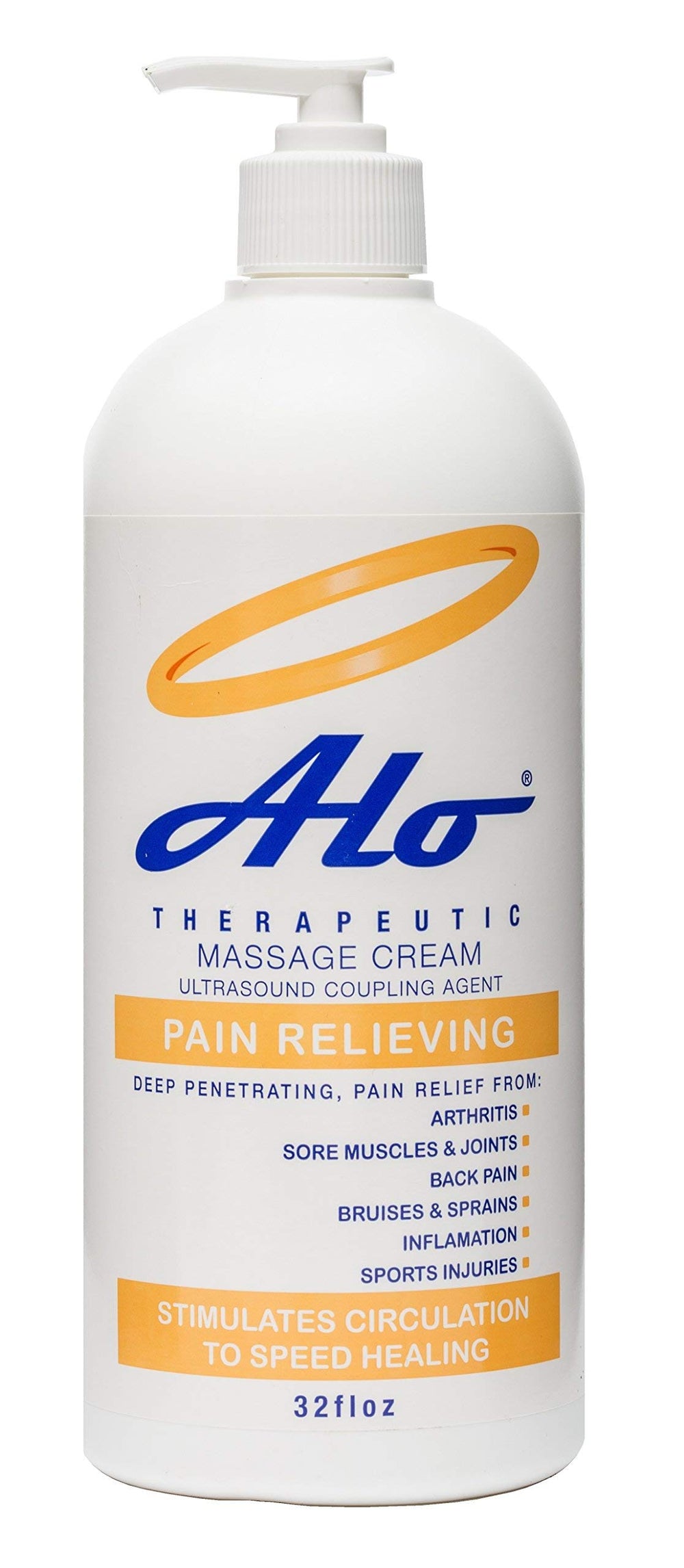 ALO Pain Relief Cream bottle with pump for easy, mess-free application