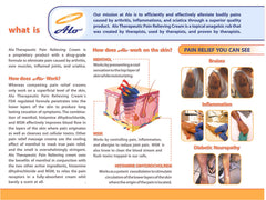 Close up of ALO Pain Relief Cream label with ingredients