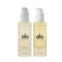 Alo Restful Radiance Set Magnesium Reset Spray bottle for soothing muscles and calm.