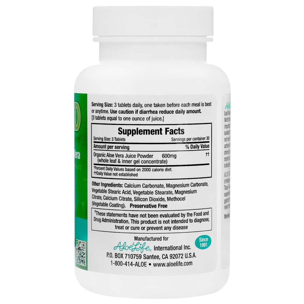 Aloe Life Aloe Gold Tablets closeup of tablets for easy daily supplementation.