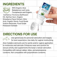 Detail of Aloe Cadabra ingredients highlighting aloe content