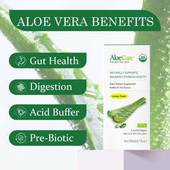 AloeCure USDA Organic label on bottle signals certified integrity.
