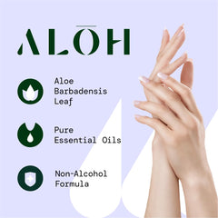 ALOH hand sanitizing wipes on-the-go pack demonstrates convenient travel use.