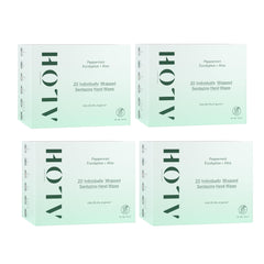 ALŌH Skin Softening Wipes Peppermint Eucalyptus box showing hydrating aloe formula