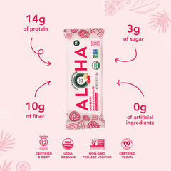 ALOHA bar beside a water bottle for post-workout recovery fuel