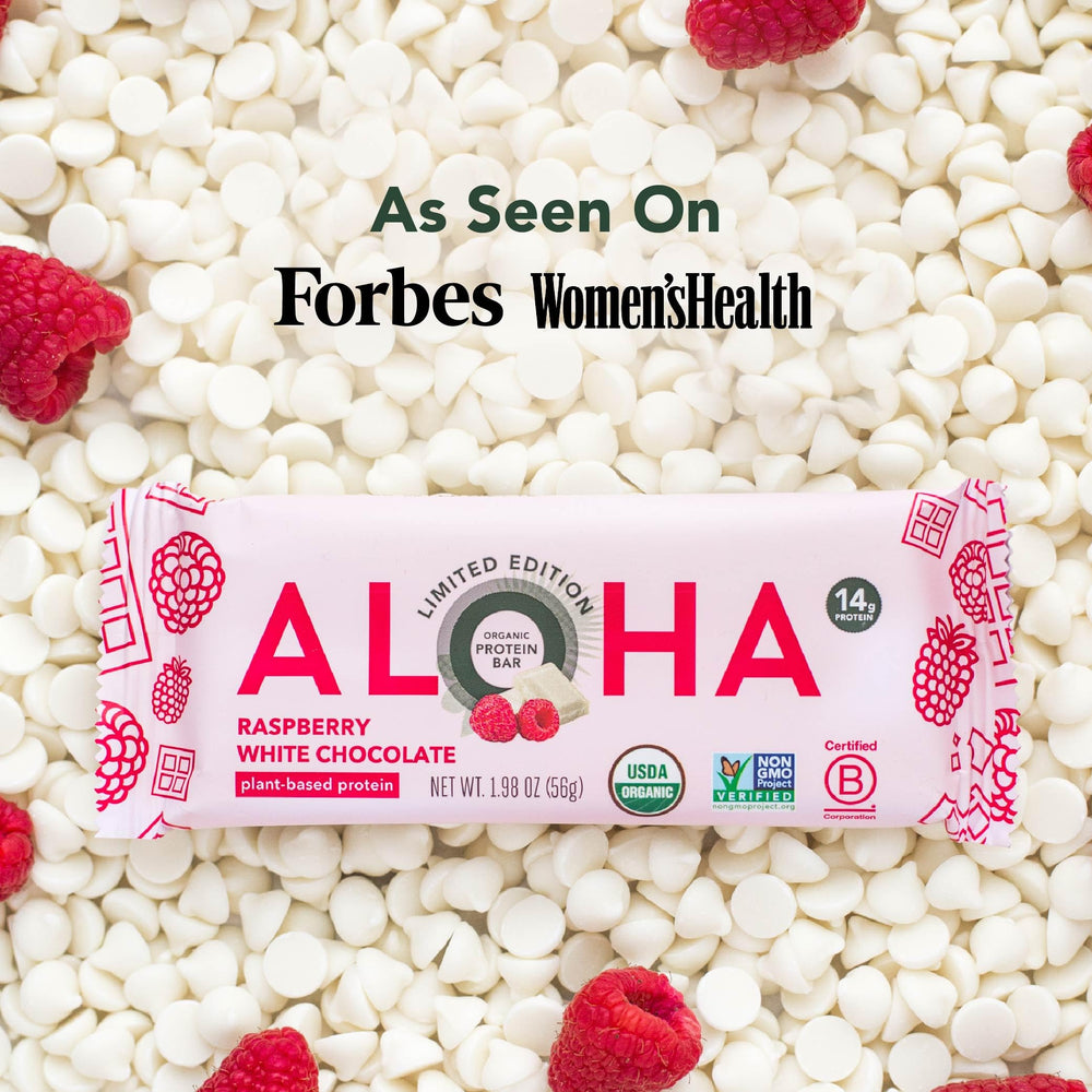 Breakfast scene with ALOHA bar for a quick protein-rich morning