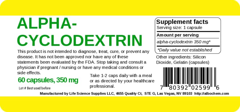 Alpha Cyclodextrin Capsules in kitchen drawer—versatile for flavor and texture.