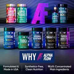 Alpha Flow lifestyle visuals suggesting skin vitality and energy throughout the day