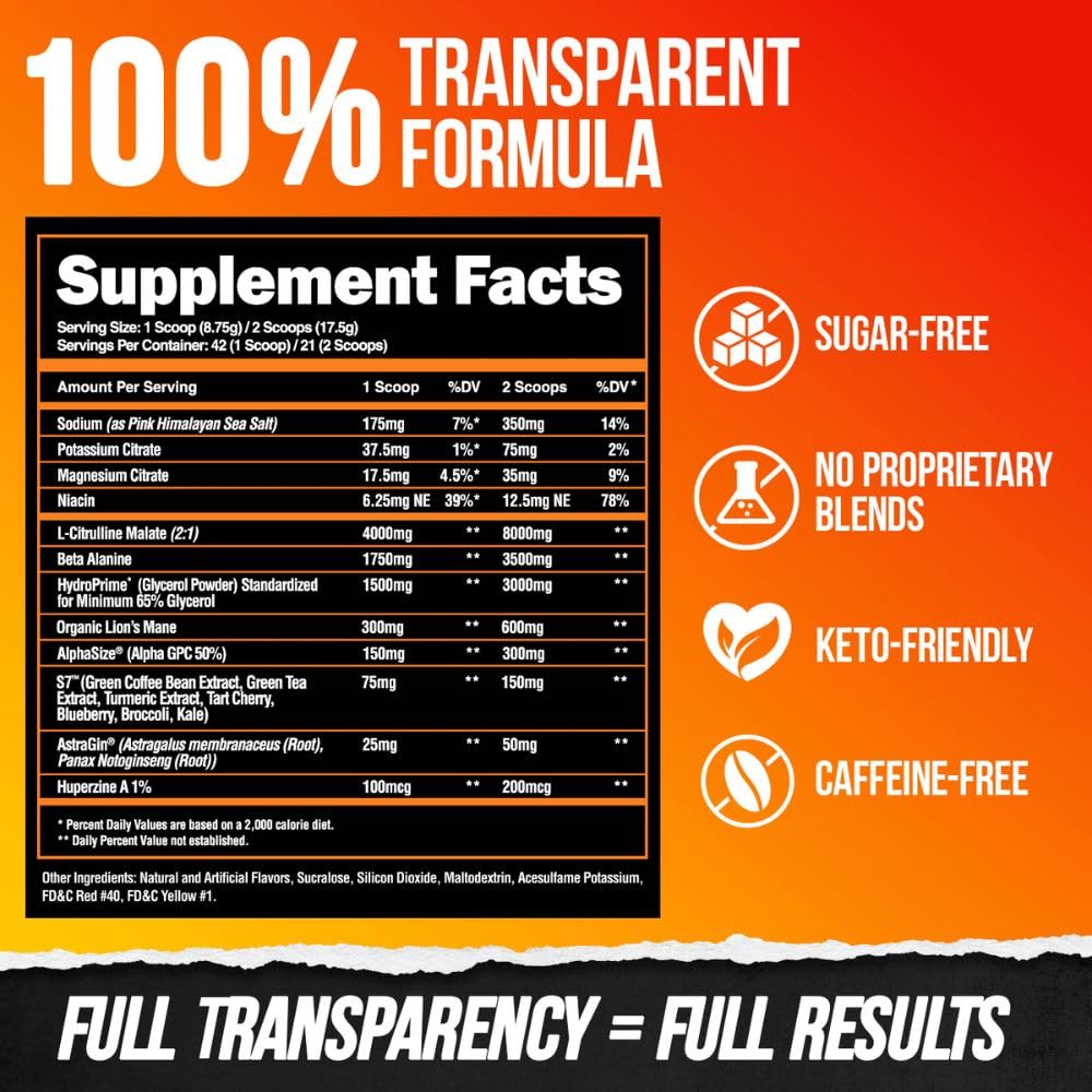 ALPHA LION AlphaSize ingredient label highlighted for cognitive support.