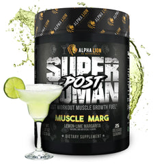 Alpha Lion Superhuman Post bottle for post-workout recovery and lean goals.