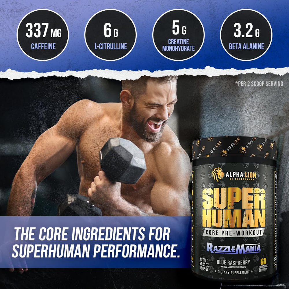 Close-up of Creatine and Beta-Alanine ingredients in ALPHA LION Core formula for performance support