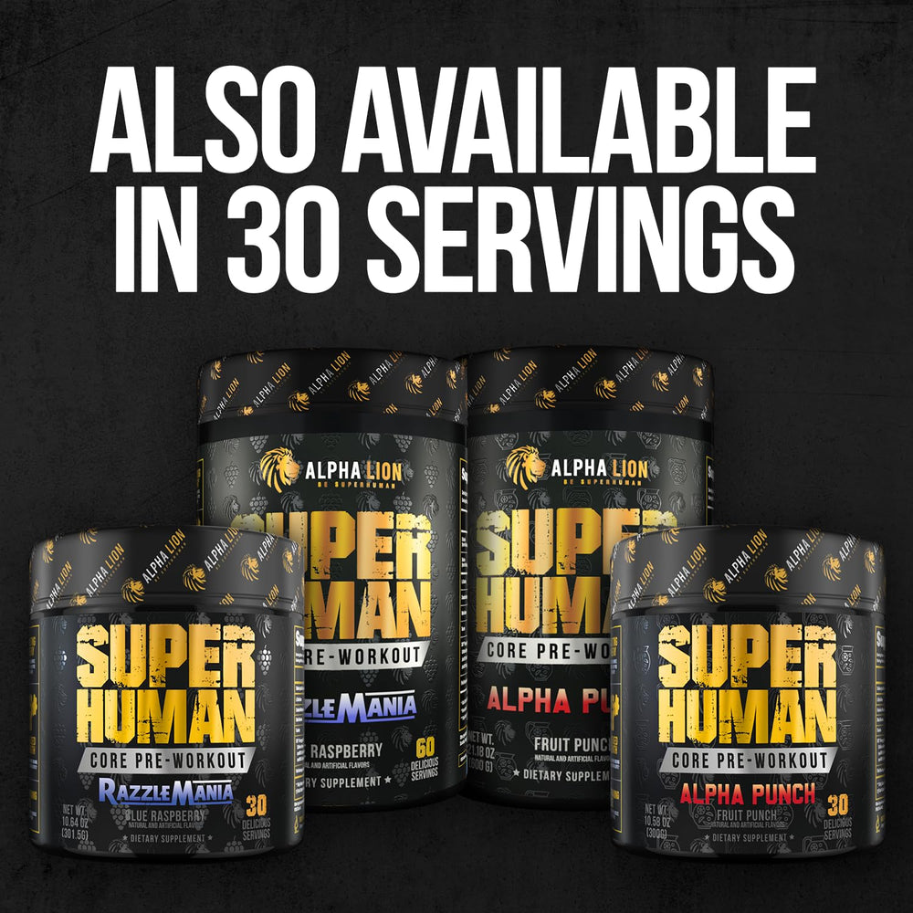 ALPHA LION Core shake in Razzle Mania ready to boost focus during workouts