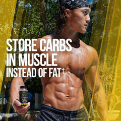 Capsules on a wooden table suggesting pre-meal carb strategy with Gains Candy
