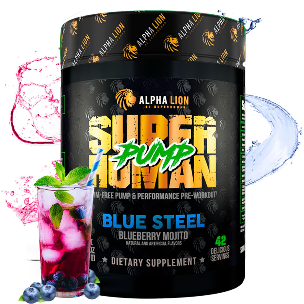ALPHA LION Pump bottle ready for caffeine-free workouts.